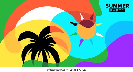 vector abstract colorful shape summer party background template designs