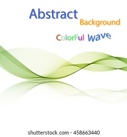 Vector Abstract colorful smoky waves on mirror