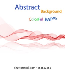 Vector Abstract colorful smoky waves on mirror