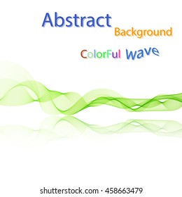 Vector Abstract colorful smoky waves on mirror