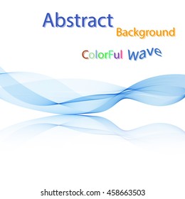 Vector Abstract colorful smoky waves on mirror