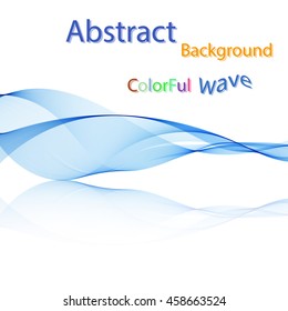 Vector Abstract colorful smoky waves on mirror