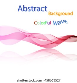 Vector Abstract colorful smoky waves on mirror