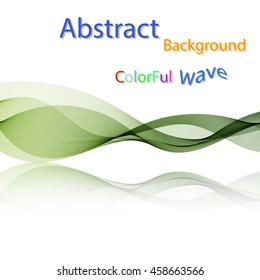 Vector Abstract colorful smoky waves on mirror