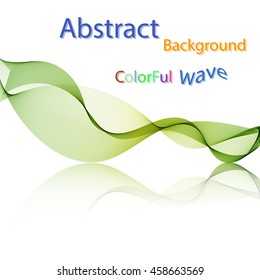 Vector Abstract colorful smoky waves on mirror