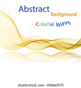 Vector Abstract colorful smoky waves on mirror