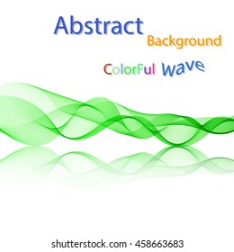 Vector Abstract colorful smoky waves on mirror