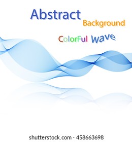 Vector Abstract colorful smoky waves on mirror
