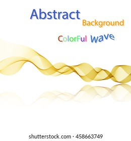 Vector Abstract colorful smoky waves on mirror