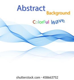 Vector Abstract colorful smoky waves on mirror