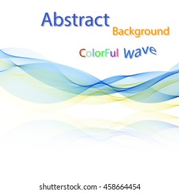 Vector Abstract colorful smoky waves on mirror