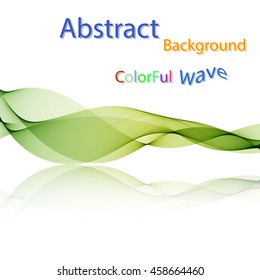 Vector Abstract colorful smoky waves on mirror