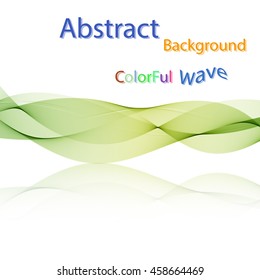 Vector Abstract colorful smoky waves on mirror