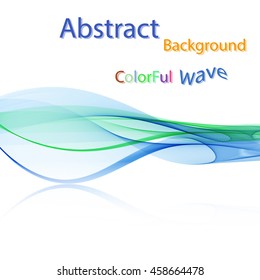 Vector Abstract colorful smoky waves on mirror