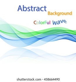 Vector Abstract colorful smoky waves on mirror