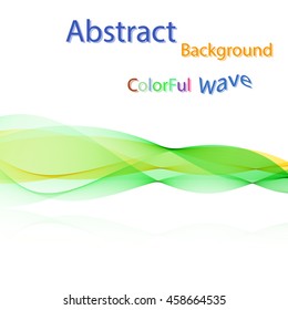 Vector Abstract colorful smoky waves on mirror