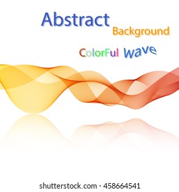 Vector Abstract colorful smoky waves on mirror