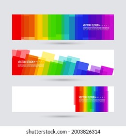 Vector abstract colorful spectrum background. Lgbt pride symbol. Set of rainbow multicolored banners with stripes