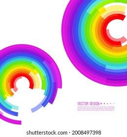 Vector abstract colorful spectrum background. Rainbow circle colored stripes. Lgbt pride symbol