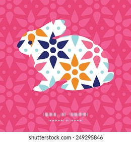 Vector abstract colorful stars chicken silhouette Easter frame