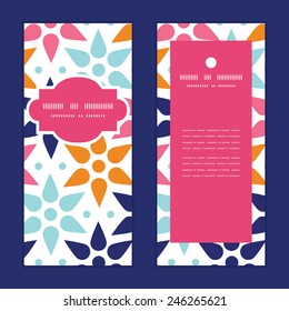 Vector abstract colorful stars vertical frame pattern invitation greeting cards set