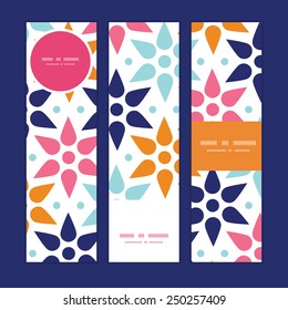 Vector abstract colorful stars vertical banners set pattern background