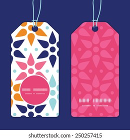 Vector abstract colorful stars vertical round frame pattern tags set