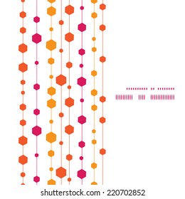 Vector abstract colorful stripes and shapes vertical frame seamless pattern background