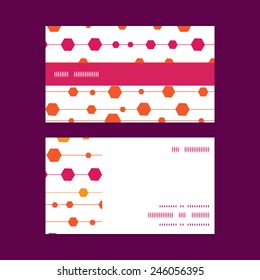 Vector abstract colorful stripes and shapes horizontal stripe frame pattern business cards set