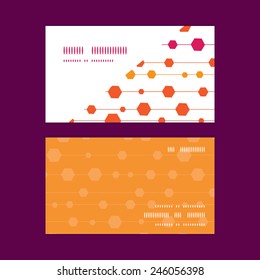 Vector abstract colorful stripes and shapes horizontal corner frame pattern business cards set