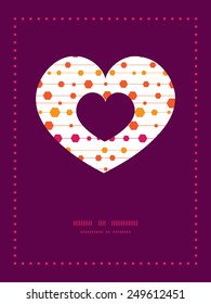 Vector abstract colorful stripes and shapes heart symbol frame pattern invitation greeting card template