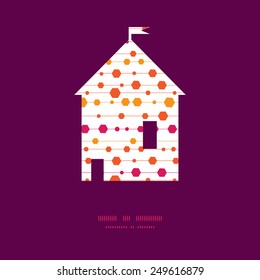 Vector abstract colorful stripes and shapes house silhouette pattern frame