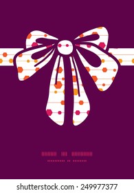 Vector abstract colorful stripes and shapes gift bow silhouette pattern frame