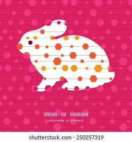 Vector abstract colorful stripes and shapes chicken silhouette Easter frame