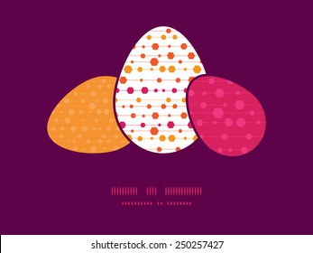 Vector abstract colorful stripes and shapes three matching Easter egg sillhouettes frame card template