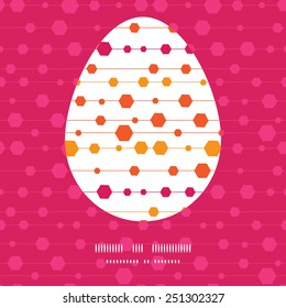Vector abstract colorful stripes and shapes Easter egg silhouette frame card template