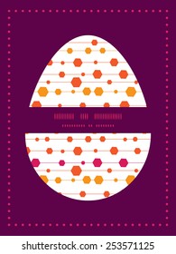 Vector abstract colorful stripes and shapes Easter egg sillhouette frame card template