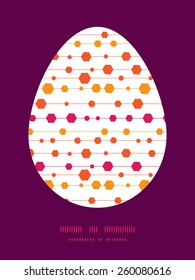 Vector abstract colorful stripes and shapes Easter egg silhouette frame card template