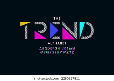 vector of abstract colorful stylized font and alphabet