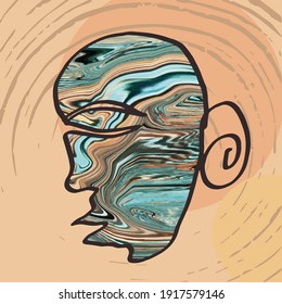 vector abstract colorful surreal portrait of a man