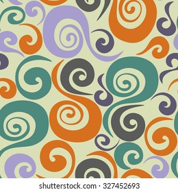 Vector abstract colorful swirls seamless background.