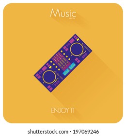 Vector Abstract Colorful Tape Recorder Isolated On Color Background