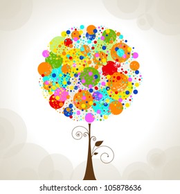 Vector of Abstract Colorful Tree