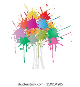 Vector of abstract colorful tree
