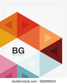 Vector abstract colorful triangle repetition. Vector template background for workflow layout, diagram, number options or web design