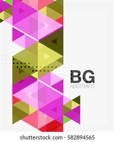 Vector abstract colorful triangle repetition. Vector template background for workflow layout, diagram, number options or web design