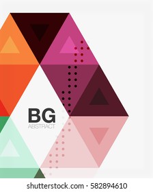 Vector abstract colorful triangle repetition. Vector template background for workflow layout, diagram, number options or web design