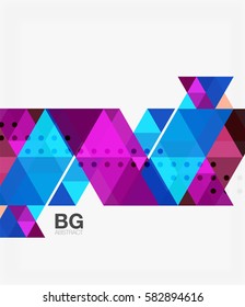 Vector abstract colorful triangle repetition. Vector template background for workflow layout, diagram, number options or web design