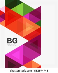 Vector abstract colorful triangle repetition. Vector template background for workflow layout, diagram, number options or web design