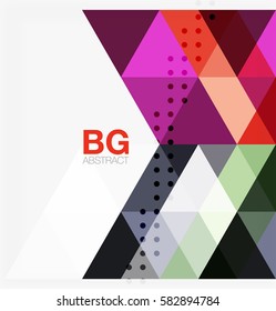 Vector abstract colorful triangle repetition. Vector template background for workflow layout, diagram, number options or web design